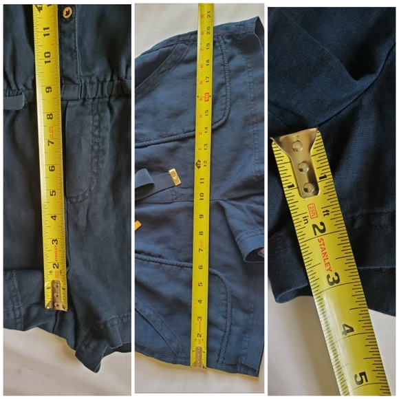 Juicy Couture Beach 100%Linen Romper Navy Blue - Picture 3 of 13